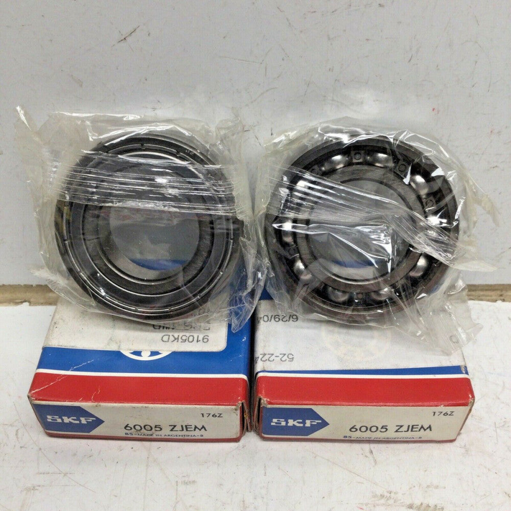 SKF 6005 ZJEM Ball Bearing (LOT of 2)