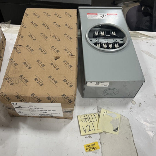 (QTY 1) Eaton Cooper B-Line 927 Single Meter Socket, 7 JAW 100 Ampere, 600 Volt