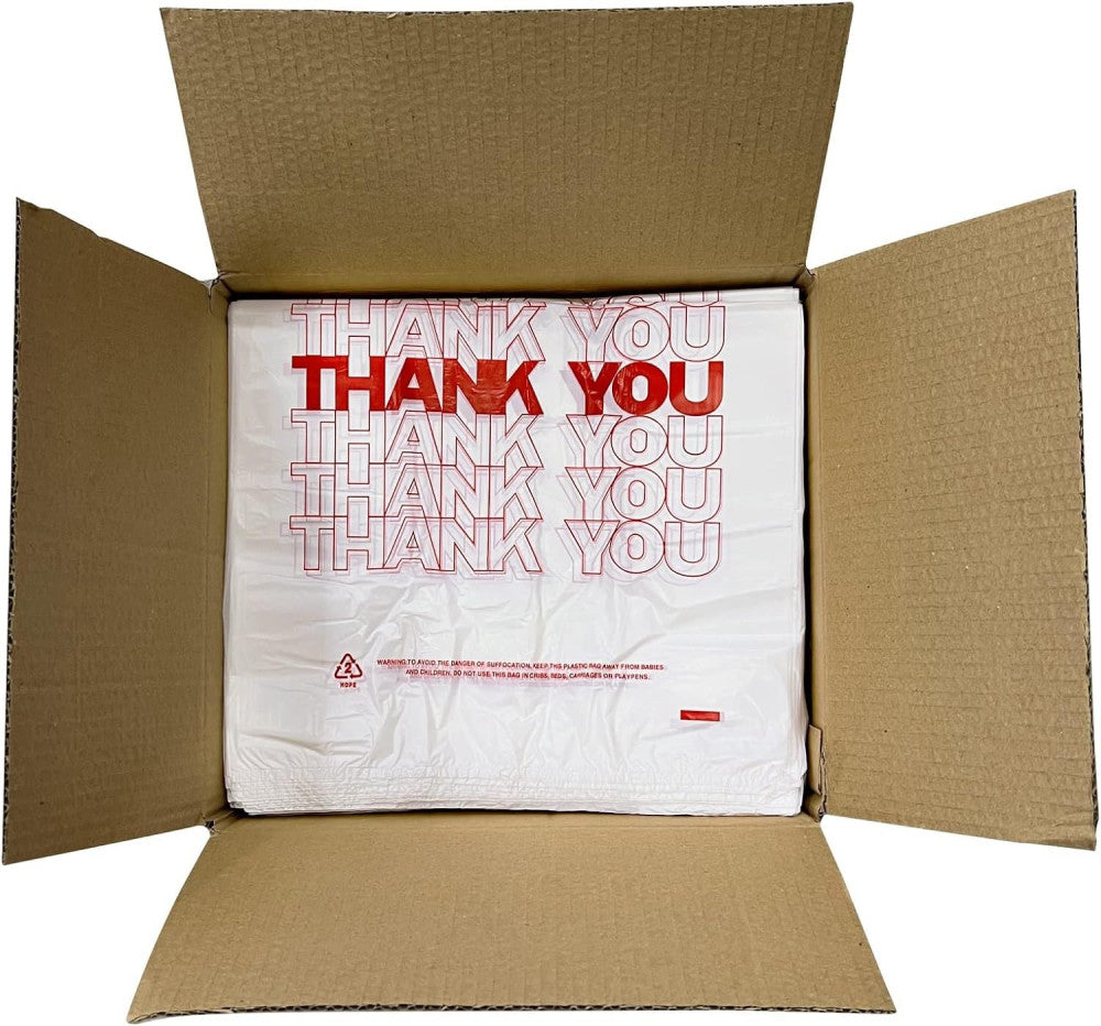 TashiBox Plastic bags with handles，thank you bags，Measures 11.5" X 6.25" X... 