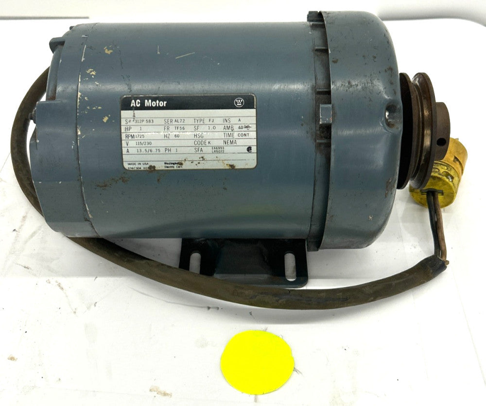 WESTINGHOUSE AC MOTOR  312P 583  1 HP 1725RPM 60HZ 115/230V
