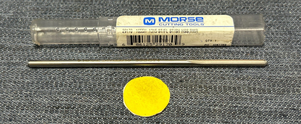 MORSE  0.1315 " DIAMETER  4 FLUTE CHUCKING REAMER  ST/SH HSS  OAL 4"