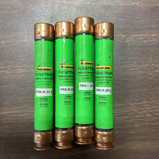 4 NEW BUSSMANN FRS-R-20 20 AMP ENERGY EFFICIENT FUSE 600 VAC 300