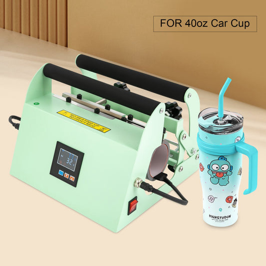110v Light Green 40oz Car Cup Mug Press Heat Machine 12.87*12.32*9.37inch NEW