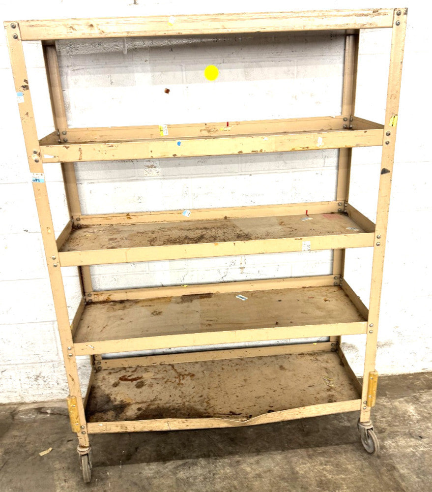 5-SHELF METAL ROLLING CART 43-1/4" X 15-1/2" SHELVES 61-1/8" OAH