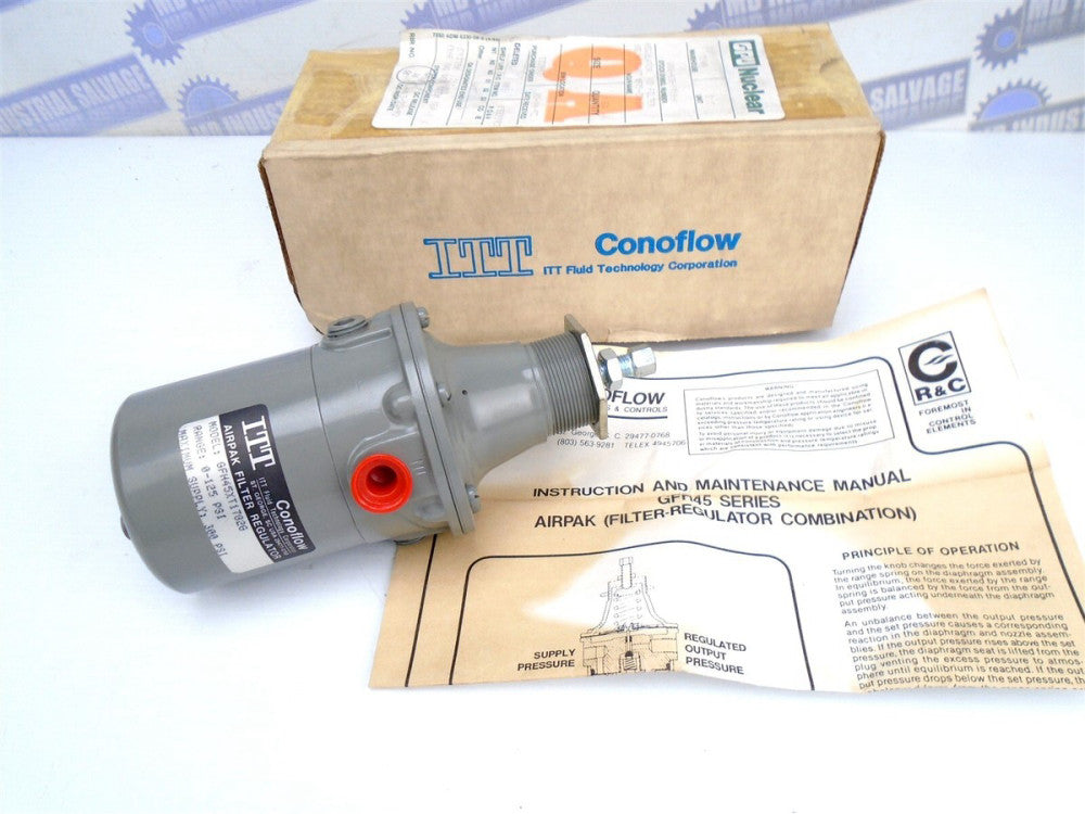 ITT Conoflow - GFH45XT1782G - AIRPAK FILTER REGULATOR - 0-125 Psi - (NEW) GFH45
