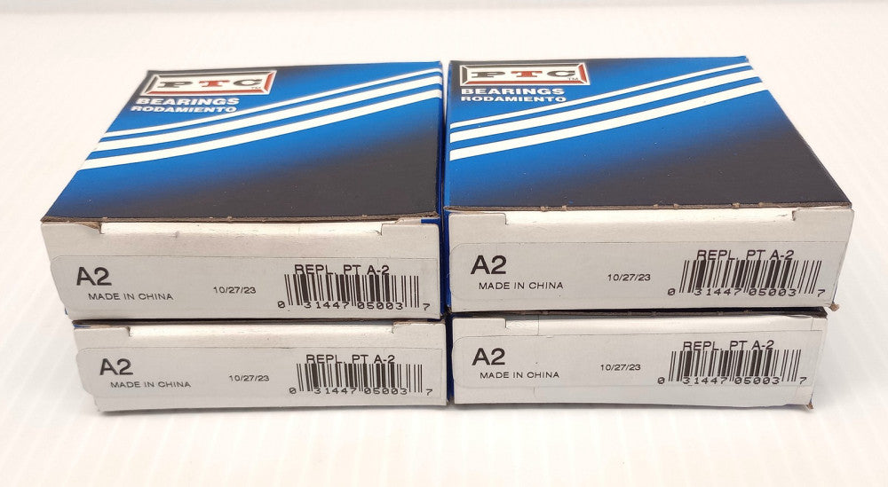 PTC A2 Tapered Roller Bearing Cone & Cup Set PTA-2 (Pack Of 4)
