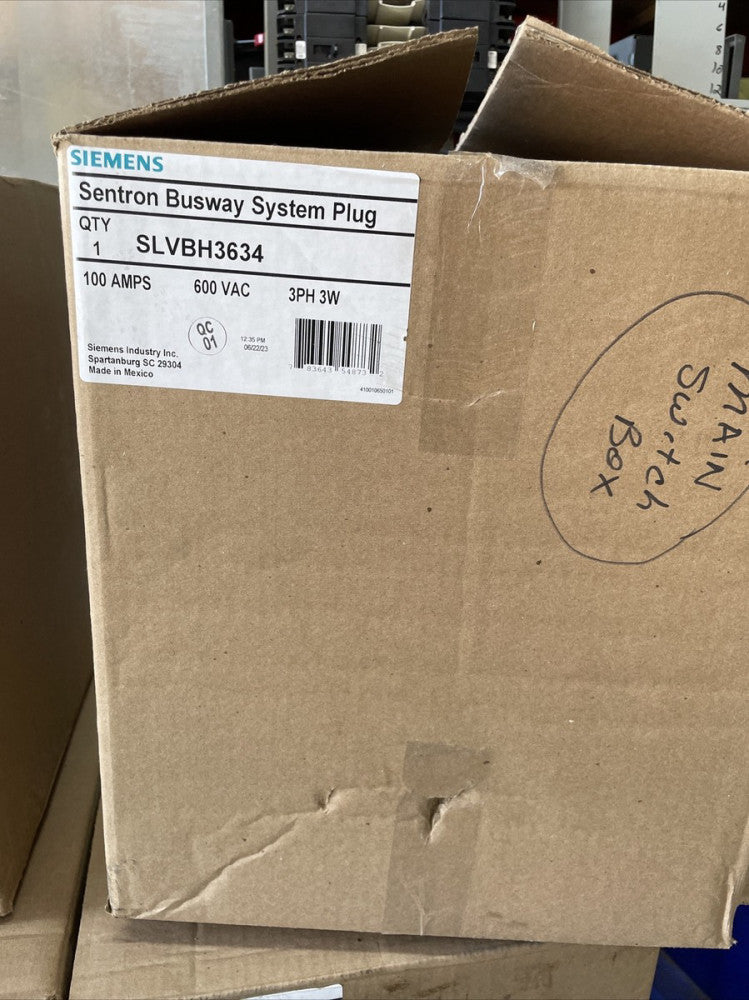 NEW Siemens SLVBH3634 Fusible Switch Bus Plug, 100A, 600V, 3PH 4W