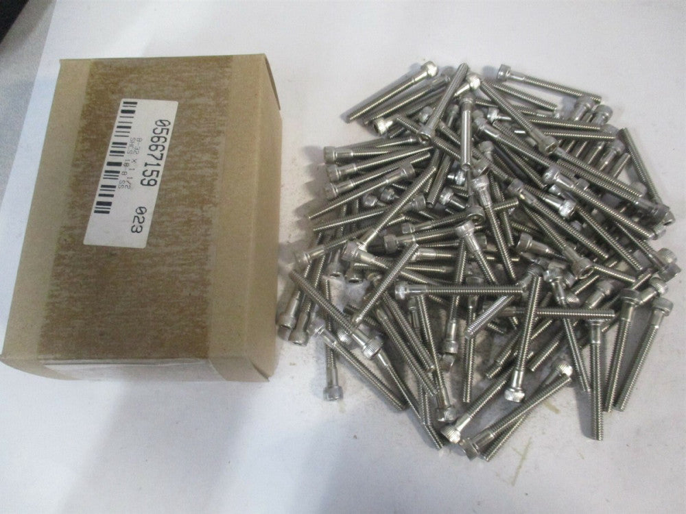 (R40663109) #8-32 UNC 18-8 Stainless Steel Hex Socket Cap Screw - Pack of 100