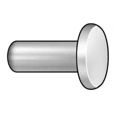 Zoro Select 41F0808.1-Ea-50 Solid Rivet, Flat Head, 0.25 In Dia., 0.5 In L,