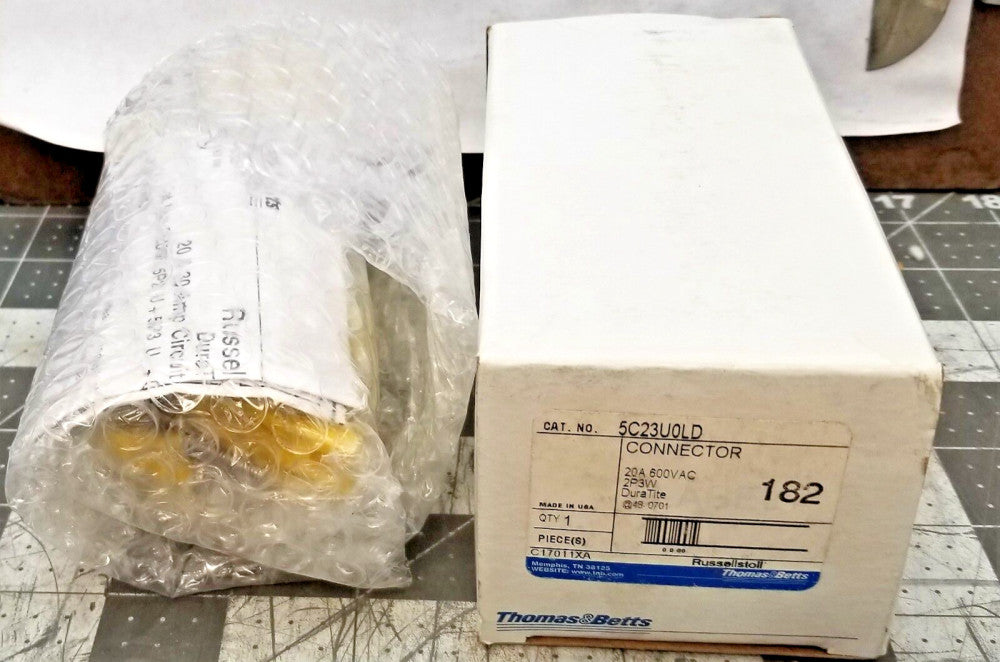 Thomas & Betts DuraTite Russellstoll 3 Pin Connector 5C23U0LD 20A 600VAC [C8S4]