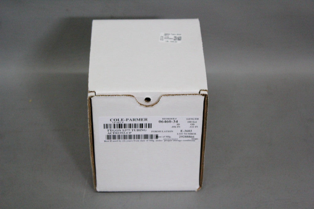 100ft NEW COLE PARMER TYGON S3 PUMP TUBING ID=.056" OD=.122" 06460-34 1.42mm ID