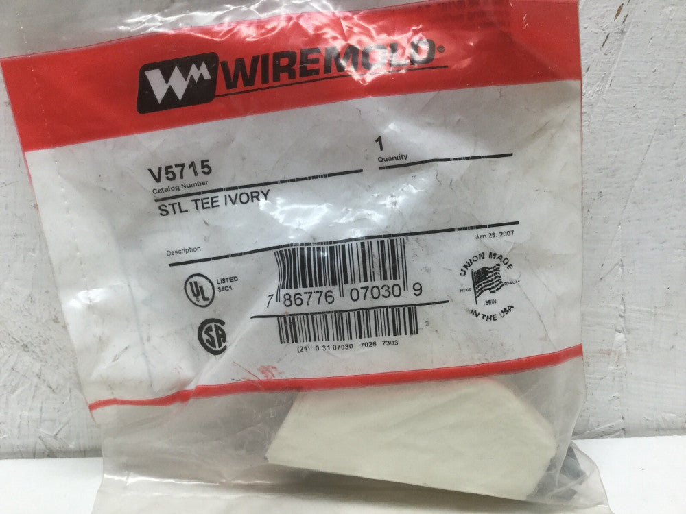 Wiremold V5715 Steel Tee Fitting Ivory (Lot of 4)