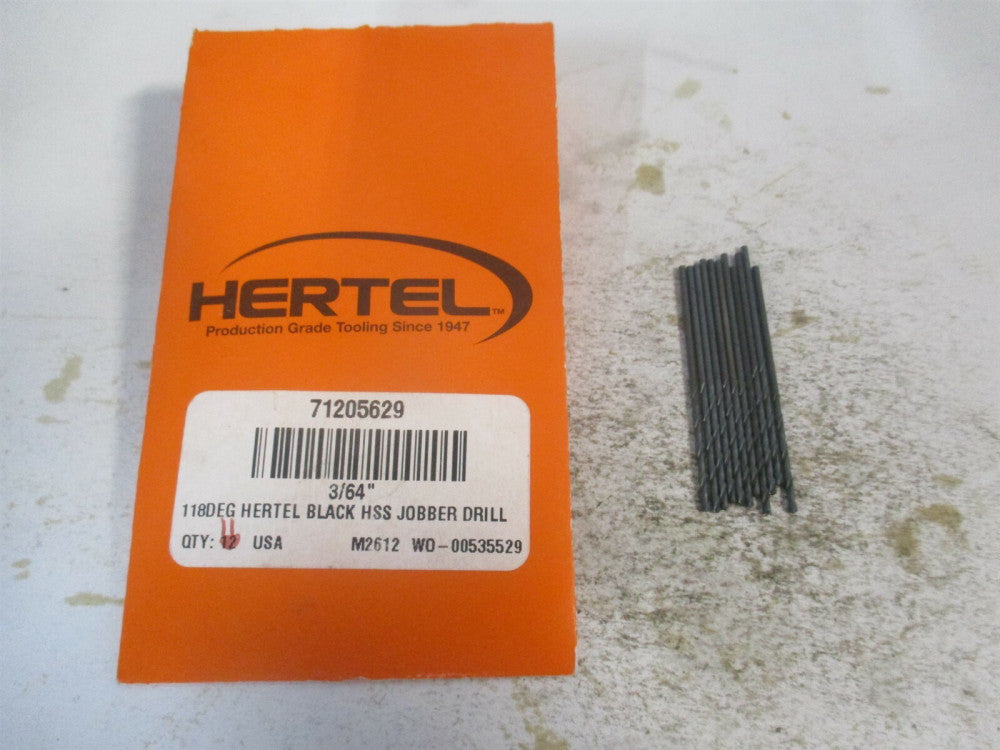 (71205629) 3/64" x 3/4" x 1-3/4" 118° High Speed Steel Jobber Drill - Qty 11