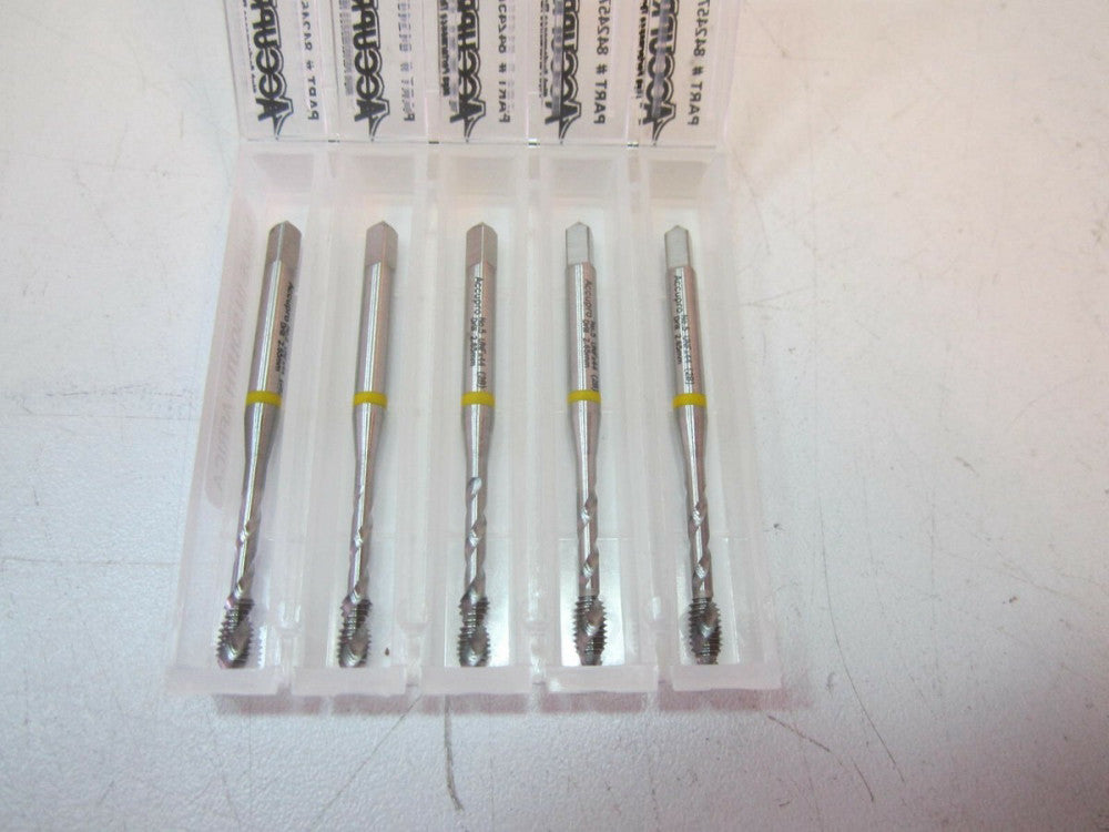 5-44 HSSE 2B 2FL Yellow Band Spiral Point Plug Taps for Use on Aluminum - Qty 5