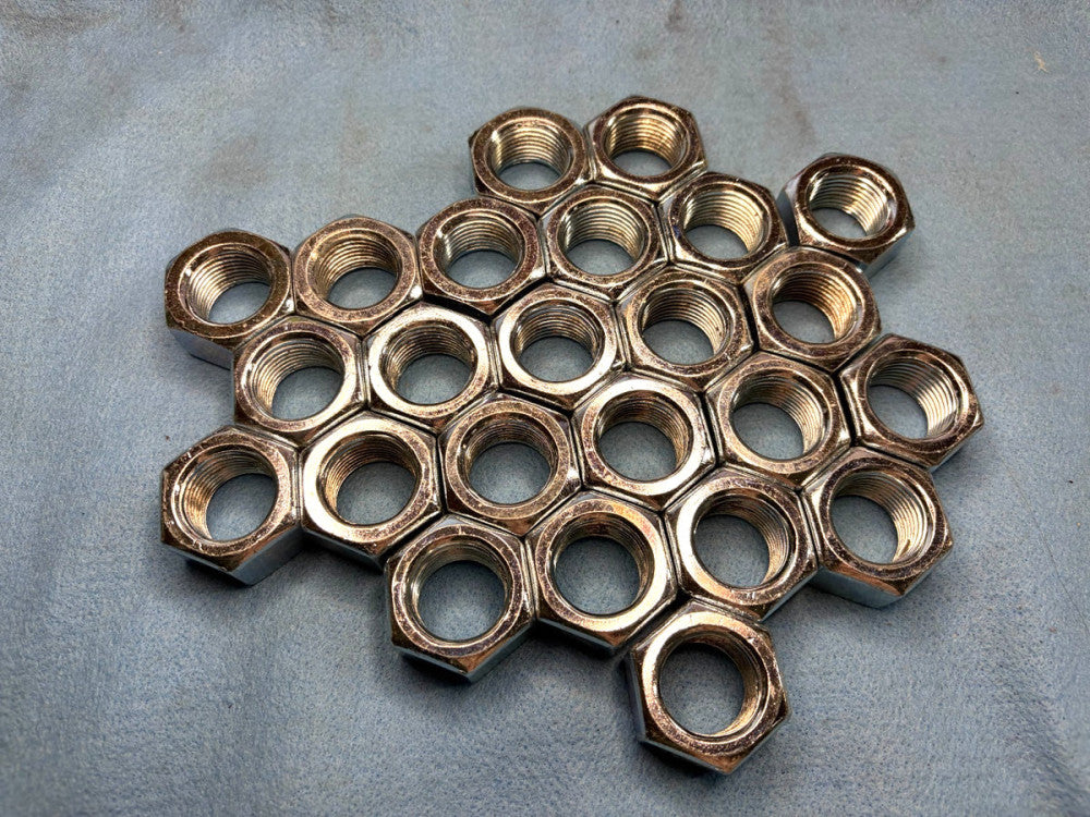 HEX NUT 1"-12G 1-1/2" HEX SIZE STEEL ZINC PLATED (LOT OF 24)