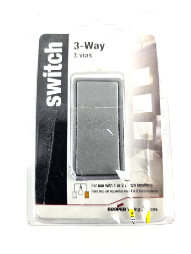 Cooper Wiring Devices 3 Way Decorator Switch Gray 15A 120/277 Single Pole