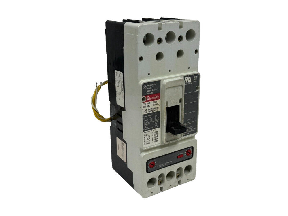 USED WESTINGHOUSE HM2P250L5W CIRCUIT BREAKER 600VAC / 250VDC HM2P2LWS10