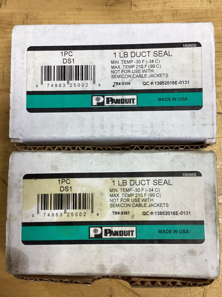 Panduit DS1 Green Oil Based Compound Duct Seal 1 Lb Set of 2