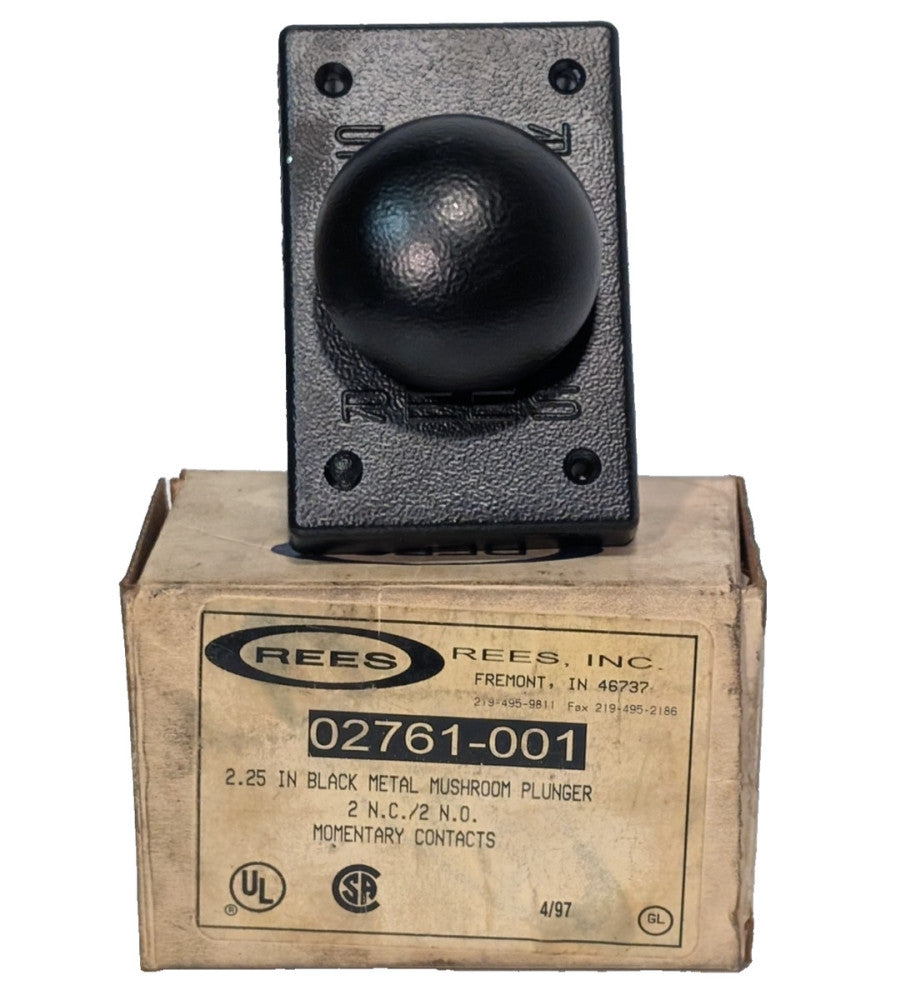 REES 02761-001 : 2.25" Black Metal Heavy Duty Mushroom Plunger 600VAC, 250VDC