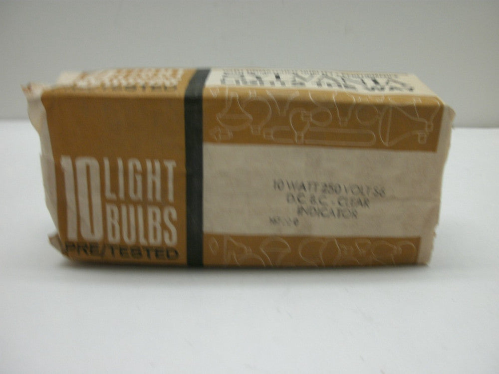 SYLVANIA 10W 250V 16720-0 MINIATURE LAMP BULBS 10W 250V 10S6/DC (LOT OF 10) NIB