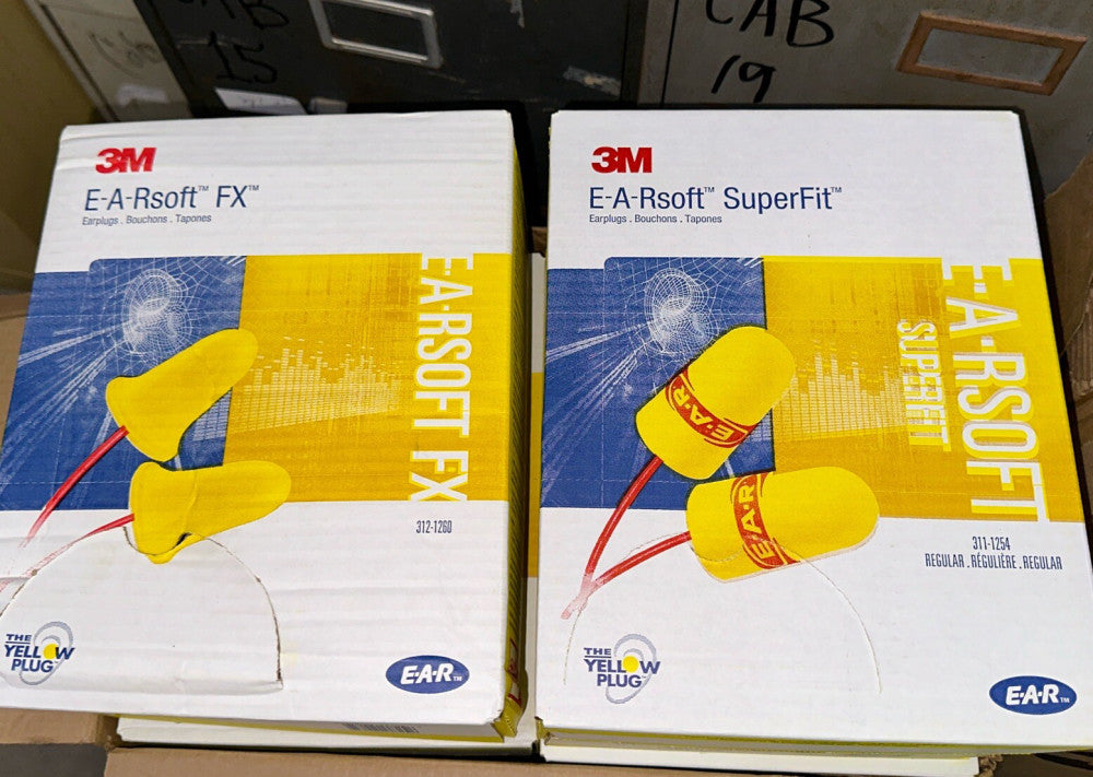 2 Box 3M EARsoft Fx Yellow Neon Disposable Corded Ear Plugs (400 Pair/ 2 Boxes)