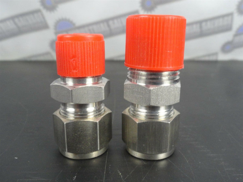 (LOT OF 2) 3/8" & 1/2" Male NPT x 1/2" O.D. Stainless Steel Tube Fittings (New)