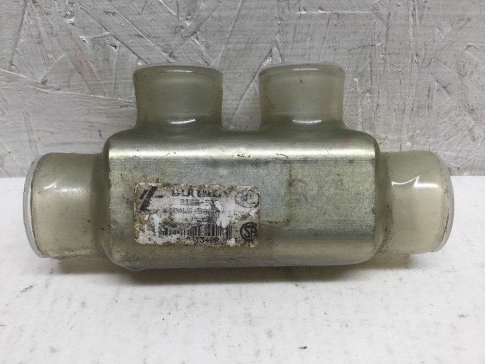 Burndy BISR-500 Unplated Aluminum In-Line Splicer/Reducer 6AWG-500 KCMIL