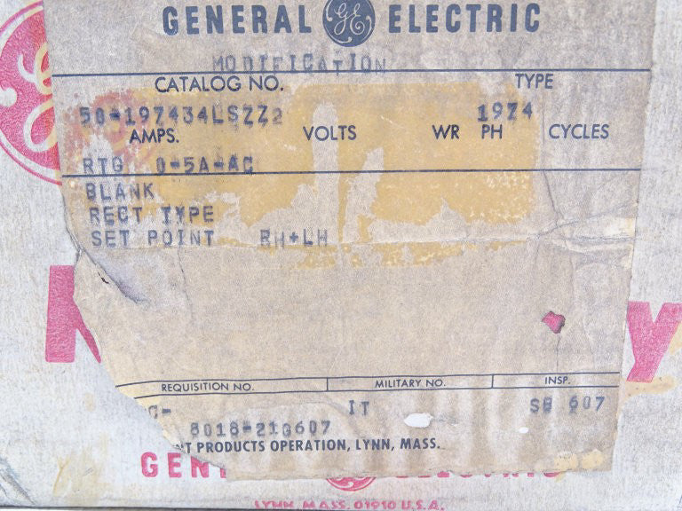 GENERAL ELECTRIC 50-197434LSZZ2 PANEL METER