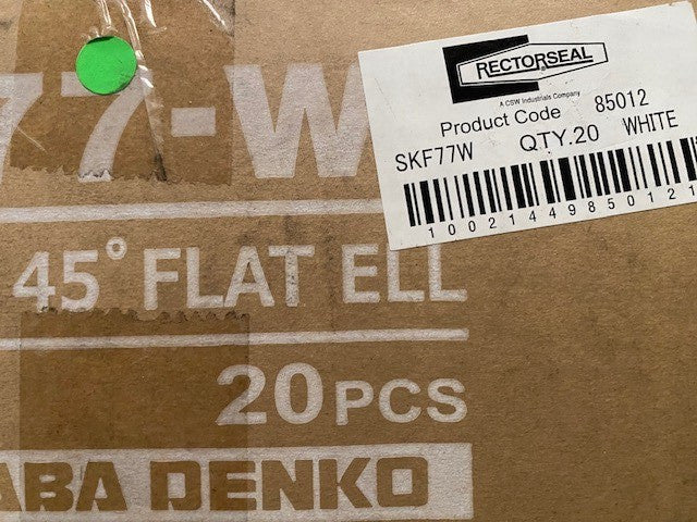 (20 PACK) Rectorseal SKF77W / 85012 - 2.75" 45° Slimduct Flat Elbow (White)