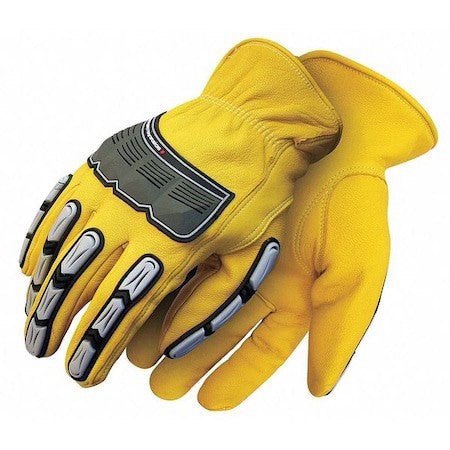 Bdg 20-9-10695-M Leather Gloves, Goatskin, Yellow, M
