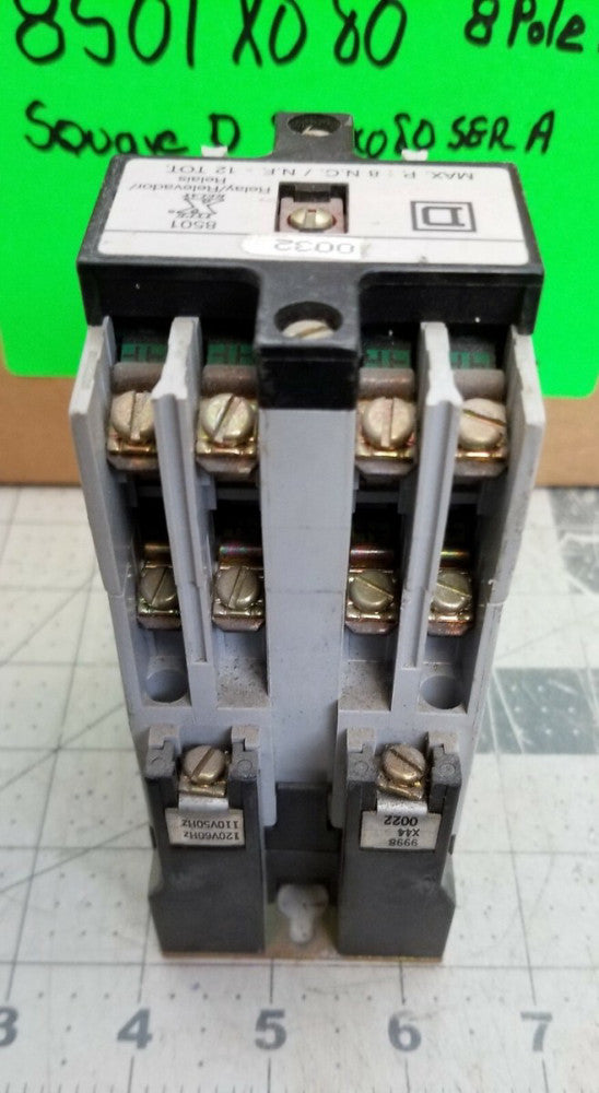 Square D 8501X080 Eight Pole Relay,  SERIES A TESTED WORKING PULL [A7S3]