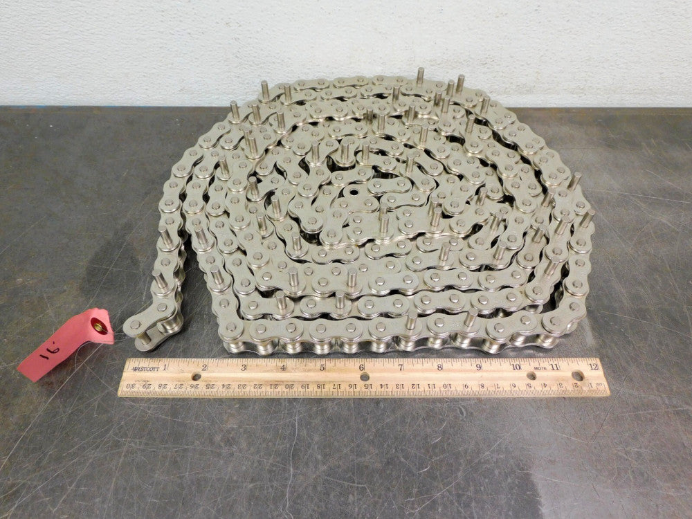 Tsubaki 60NP Nickel Plated RS60 Roller Chain Conveyor 3/4" Pitch RC60 16 Feet