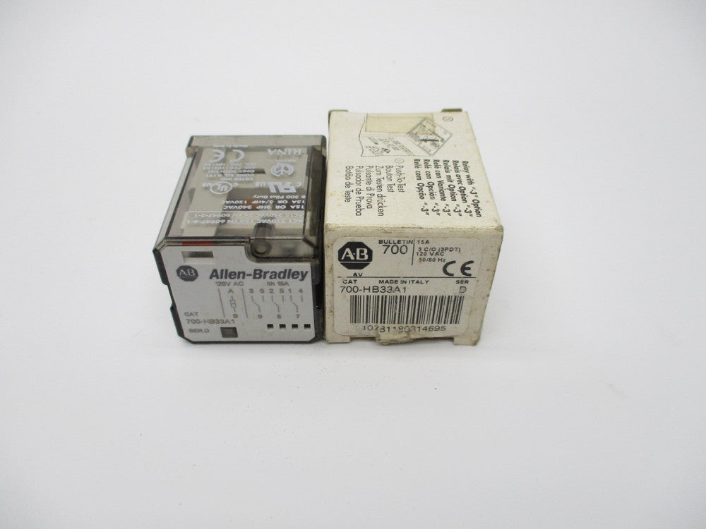 ALLEN BRADLEY 700-HB33A1 SER. D 120VAC 15A (WH) NSMP