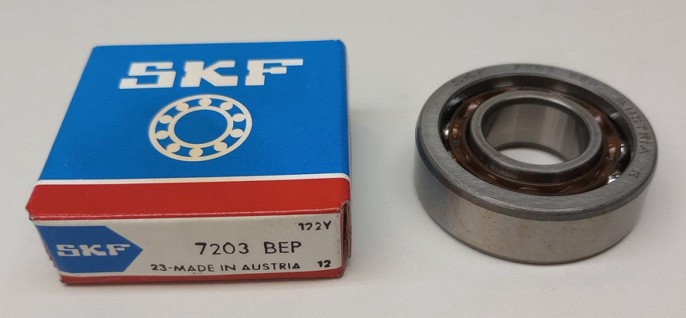 SKF 7203 B Angular Contact Ball Bearing 17mm ID X 40mm OD X 12mm W (Pack of 2)