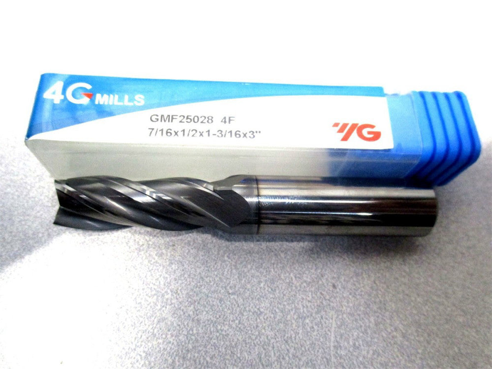 YG-1 (GMF25028) 7/16 x 1/2 x 1-3/16 x 3 4-Flute Carbide End Mill