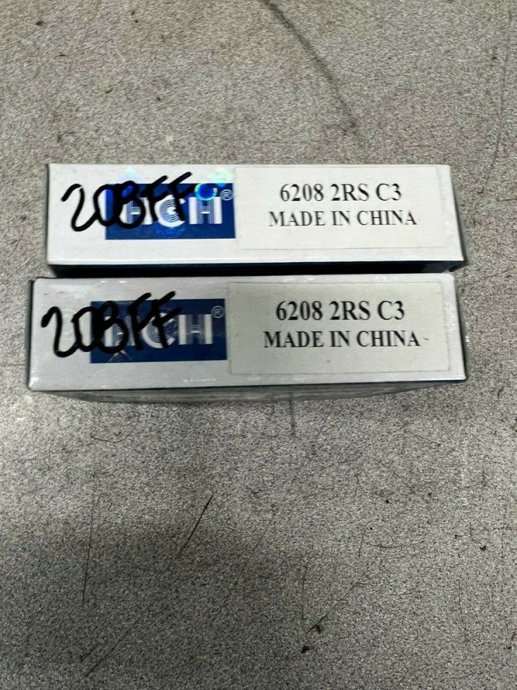 LOT OF 2 NEW IN BOX HCH BALL BEARING 6208 2RS C3