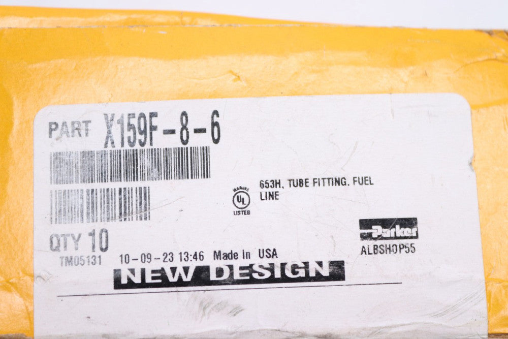 (10-Pk) Parker Male Elbow Brass Tube x MNPT 3/8" x 1/2" X159F-8-6