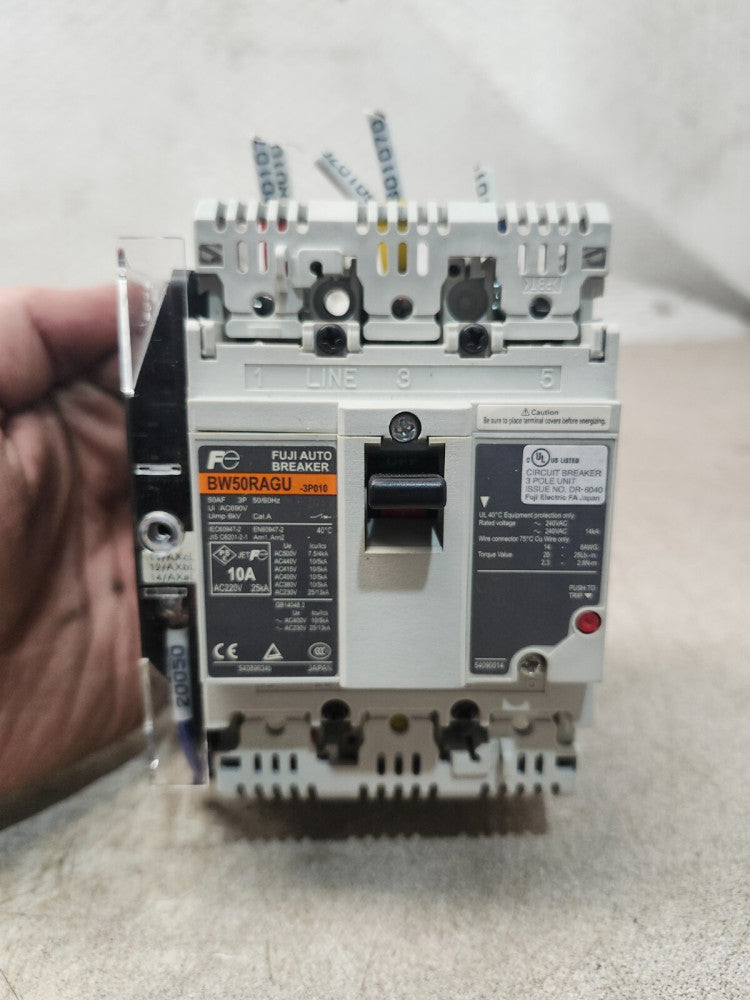 USED Fuji Electric AUTO BREAKER 3P, 50/60HZ, 10A, BW50RAGU-3P010
