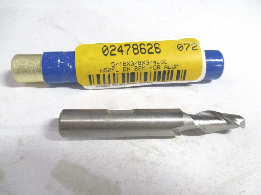 (E111002001) 5/16" x 3/4" x 3/8" x 2-1/2" OAL HSS RH 2 Flute Ball End Mill