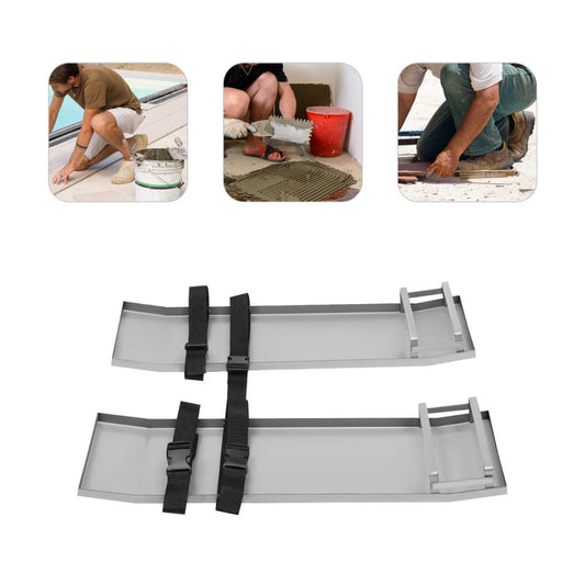 1 Pair Concrete Knee Boards Stainless Knee Sliders 30"x 8" Finishing Tools+Strap