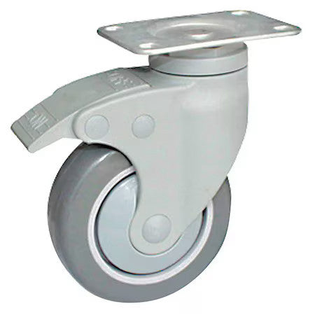 Zoro Select P17s-Rp060k-12-Tb Plate Caster,240 Lb. Ld Rating,Swivel