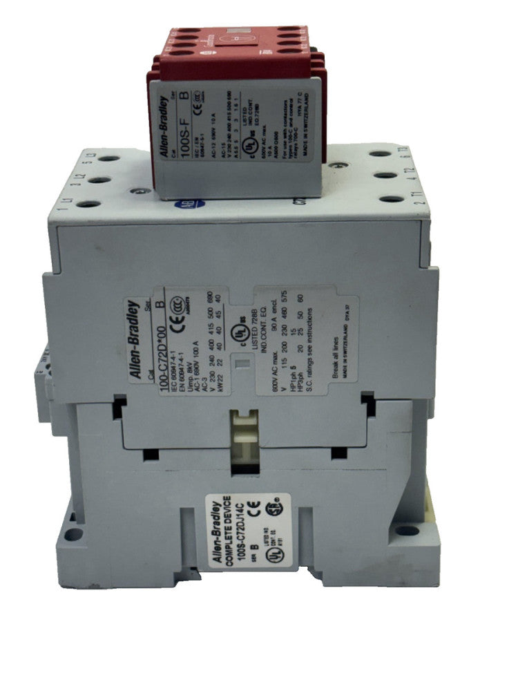 ALLEN BRADLEY 100S-C72DJ14C SAFETY CONTACTOR 72 AMP, 24 VDC