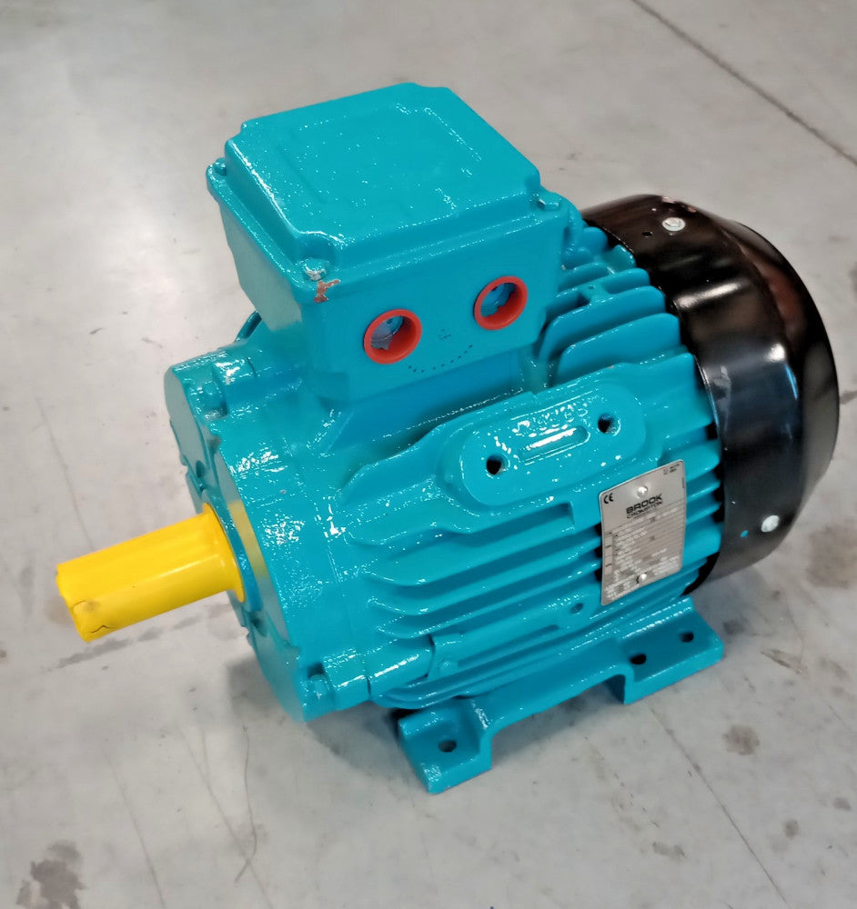 Brook Crompton 132W501450 Used Electric Motor WU-DF132SE IE2 3ph 2910/3505rpm
