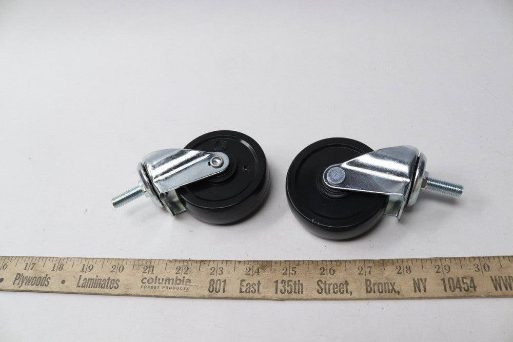 (2-Pk) Post Swivel Plastic Caster 16-3/8-In x 1-In Post 
