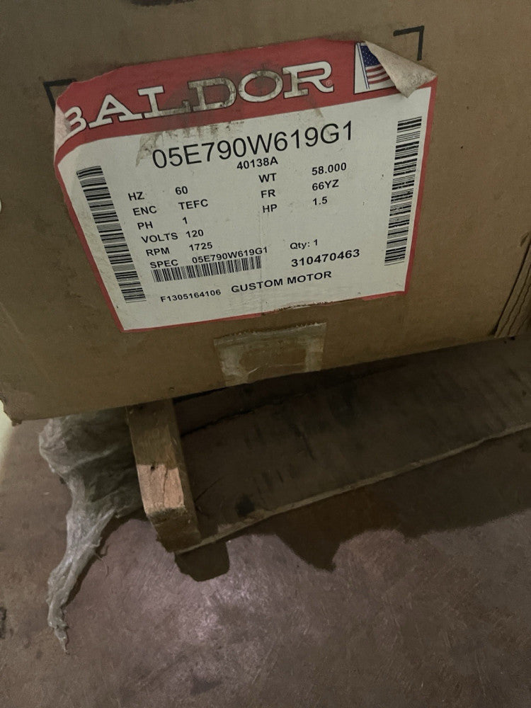 BRAND NEW BALDOR MOTOR 05E790W619G1, 60 Hz, 120 V, 1725 RPM, 1.5 HP, 1 PH