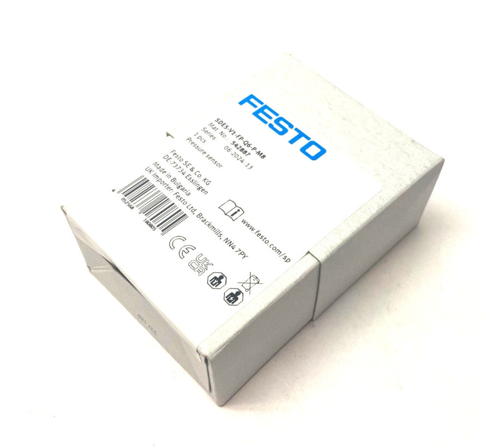 Festo SDE5-V1-FP-Q6-P-M8 Pressure Sensor, Switchable, 0 to -1bar 542887