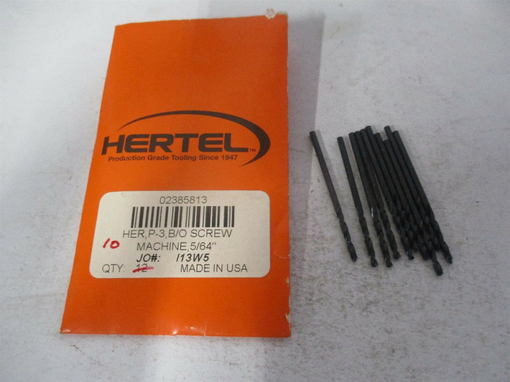 (2385813) 5/64 x 1-11/16" 135° Spiral Flute HSS Screw Machine Drill Bit - Qty 10