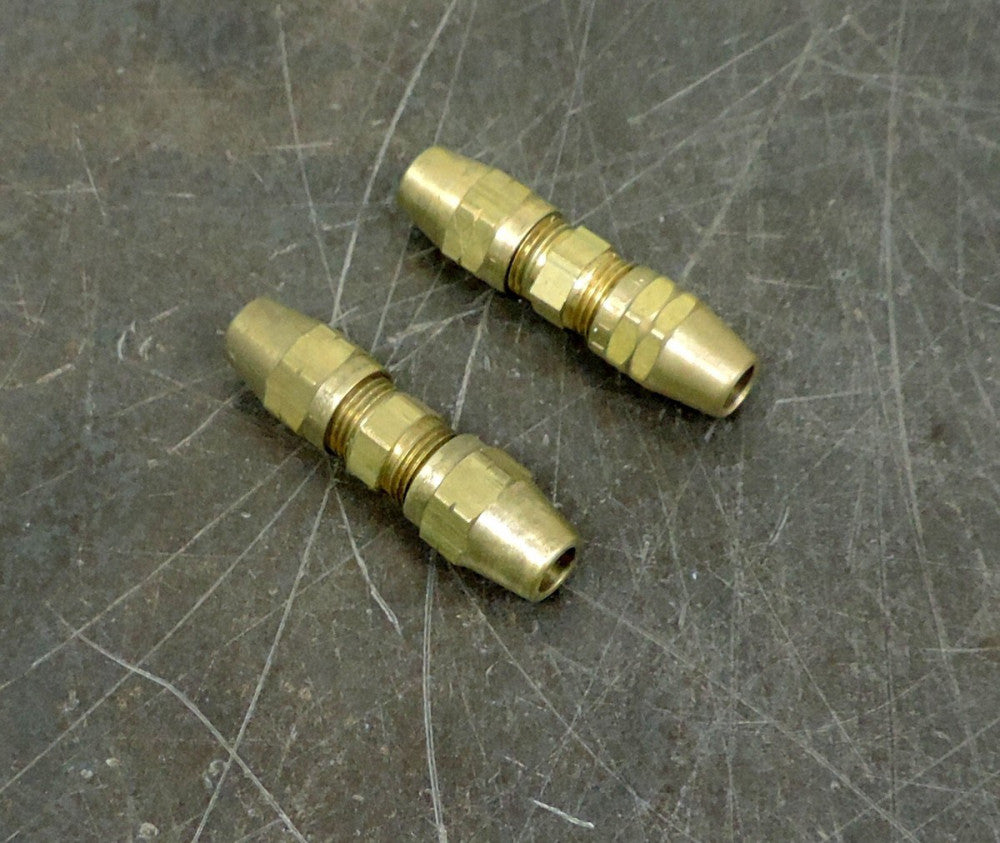 Lincoln 68468 Brass Lubrication Tubing Union with Ferrules Lot of Two (2)