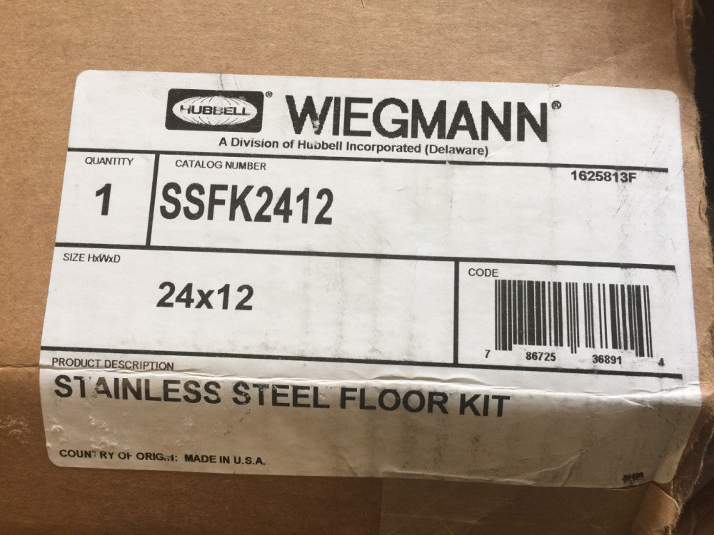 Hubbell-Wiegmann floor stand kit, 24 inch height, 304 stainless steel.