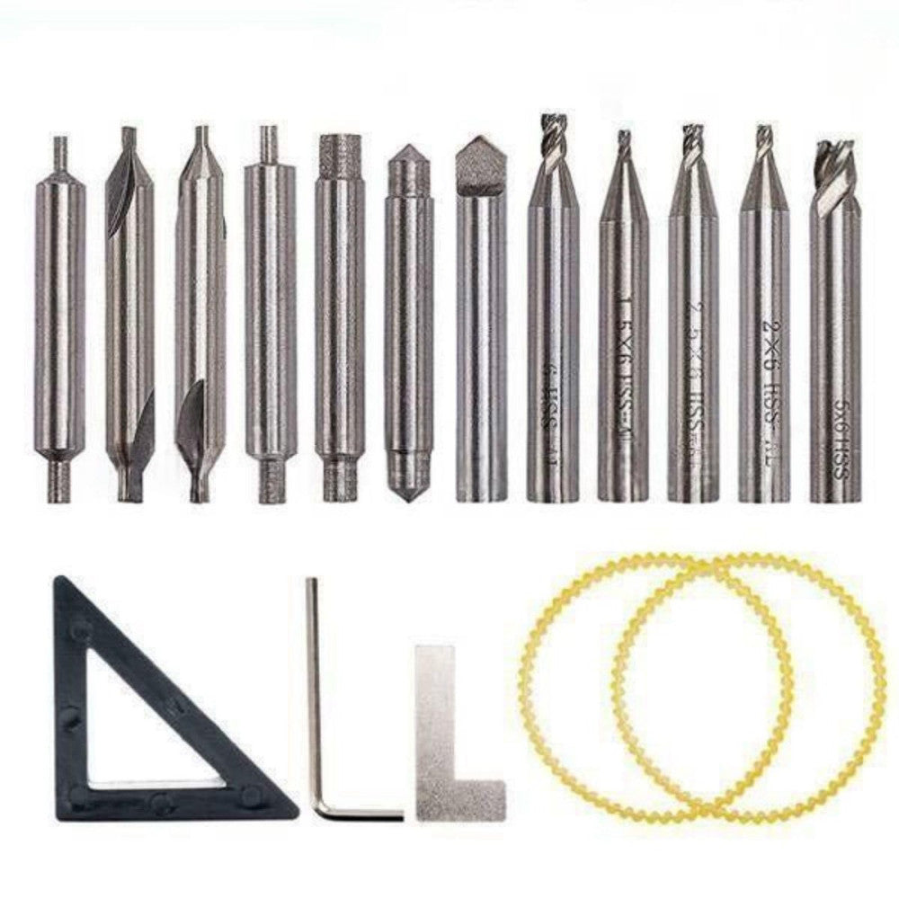 17pcs HSS Milling Drill Bit Set Key Cutting Machine Vertical Spare Tools